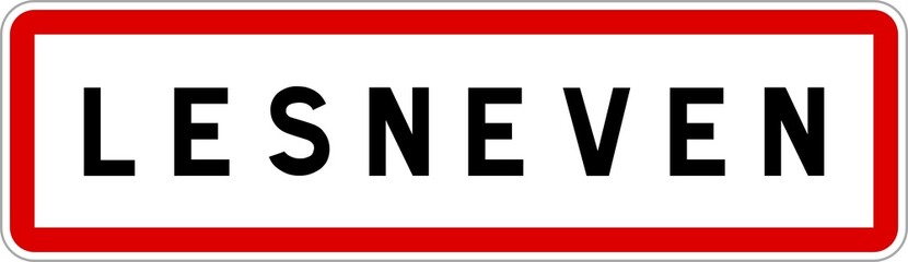 Panneau entrée ville agglomération Lesneven / Town entrance sign Lesneven