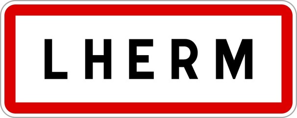 Panneau entrée ville agglomération Lherm / Town entrance sign Lherm