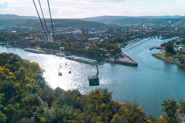 cable car on the river in Koblenz (Deutsches Eck)