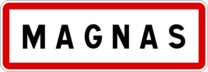 Panneau entrée ville agglomération Magnas / Town entrance sign Magnas
