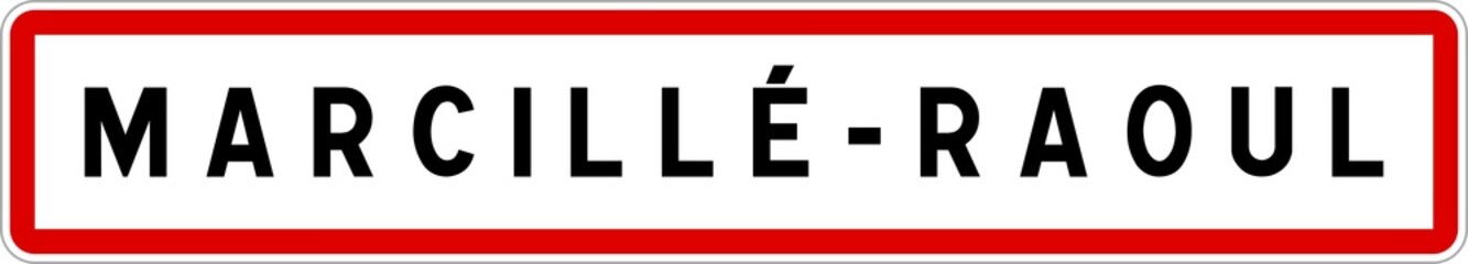 Panneau entrée ville agglomération Marcillé-Raoul / Town entrance sign Marcillé-Raoul