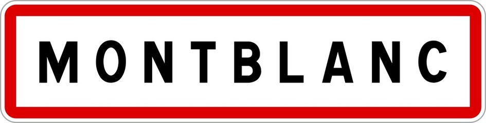 Panneau entrée ville agglomération Montblanc / Town entrance sign Montblanc