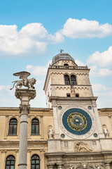 Fototapeta na wymiar The beautiful clock tower of Padua