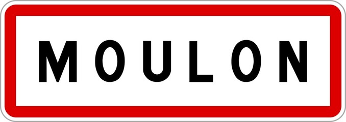 Panneau entrée ville agglomération Moulon / Town entrance sign Moulon