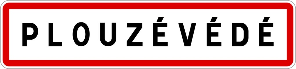 Panneau entrée ville agglomération Plouzévédé / Town entrance sign Plouzévédé