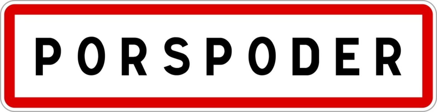 Panneau entr&eacute;e ville agglom&eacute;ration Porspoder / Town entrance sign Porspoder