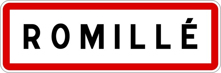 Panneau entrée ville agglomération Romillé / Town entrance sign Romillé