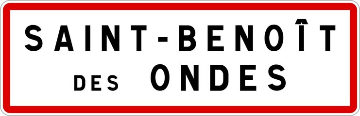 Panneau entrée ville agglomération Saint-Benoît-des-Ondes / Town entrance sign Saint-Benoît-des-Ondes