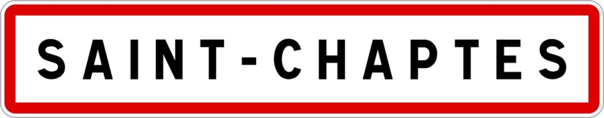 Panneau entrée ville agglomération Saint-Chaptes / Town entrance sign Saint-Chaptes