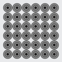 Monochrome Color Abstract Vector Pattern Design Made With Random Geometric Shapes