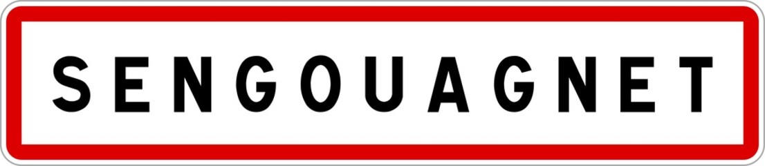 Panneau entr&eacute;e ville agglom&eacute;ration Sengouagnet / Town entrance sign Sengouagnet