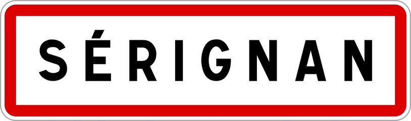 Panneau entrée ville agglomération Sérignan / Town entrance sign Sérignan