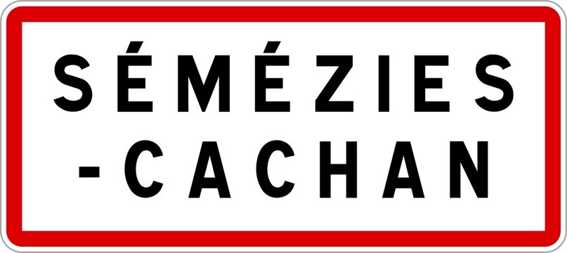 Panneau entr&eacute;e ville agglom&eacute;ration S&eacute;m&eacute;zies-Cachan / Town entrance sign S&eacute;m&eacute;zies-Cachan