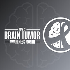 May is Brain Tumor Awareness Month. Holiday concept. Template for background, banner, card, poster with text inscription. Vector EPS10 illustration.