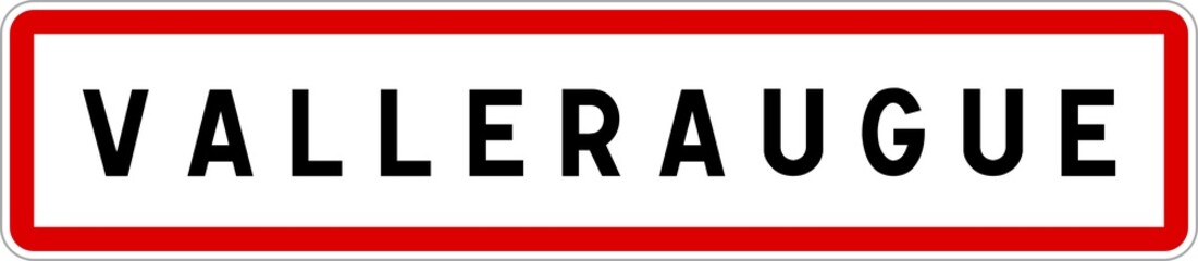 Panneau entrée ville agglomération Valleraugue / Town entrance sign Valleraugue