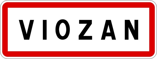 Panneau entrée ville agglomération Viozan / Town entrance sign Viozan