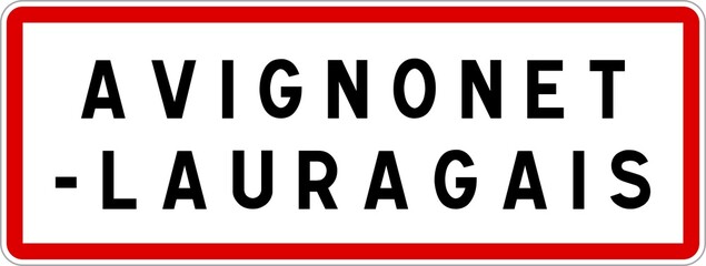 Panneau entrée ville agglomération Avignonet-Lauragais / Town entrance sign Avignonet-Lauragais