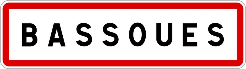 Panneau entrée ville agglomération Bassoues / Town entrance sign Bassoues