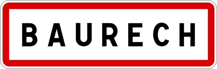 Panneau entrée ville agglomération Baurech / Town entrance sign Baurech