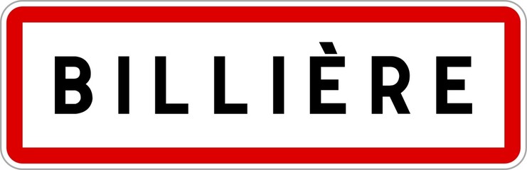 Panneau entrée ville agglomération Billière / Town entrance sign Billière