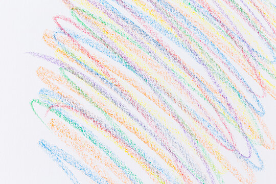 Multi color hand crayon drawing