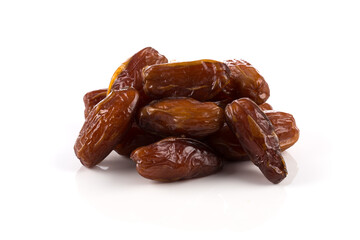 Date fruit close up isolated on white background