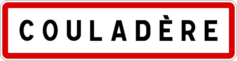 Panneau entrée ville agglomération Couladère / Town entrance sign Couladère