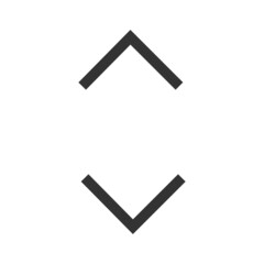 Up and down arrow icon. Navigation cursor symbol. Sign app button vector.