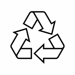 Recycling icon isolated on white background. Arrow that rotates endlessly recycled concept. Recycle eco symbol, Ecology icon recycling garbage. Vector illustration