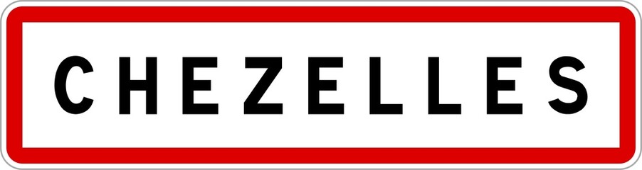 Panneau entrée ville agglomération Chezelles / Town entrance sign Chezelles