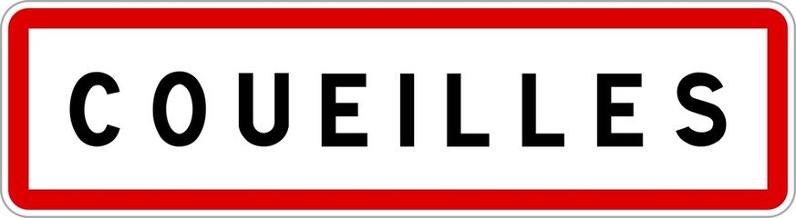 Panneau entrée ville agglomération Coueilles / Town entrance sign Coueilles