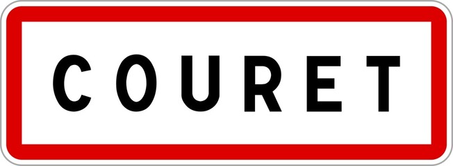 Panneau entrée ville agglomération Couret / Town entrance sign Couret