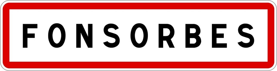 Panneau entrée ville agglomération Fonsorbes / Town entrance sign Fonsorbes