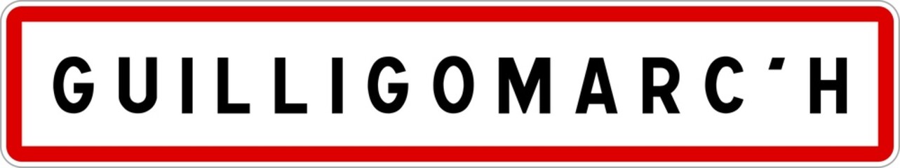 Panneau entrée ville agglomération Guilligomarc'h / Town entrance sign Guilligomarc'h