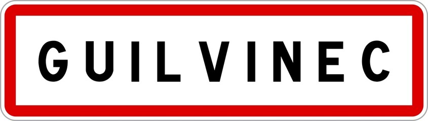 Panneau entrée ville agglomération Guilvinec / Town entrance sign Guilvinec