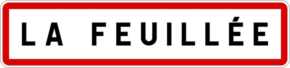 Panneau entrée ville agglomération La Feuillée / Town entrance sign La Feuillée