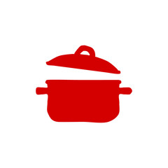 Hand Drawn Saucepan Symbol icon