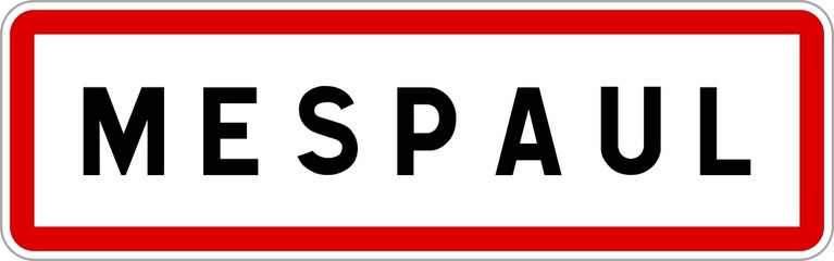 Panneau entrée ville agglomération Mespaul / Town entrance sign Mespaul