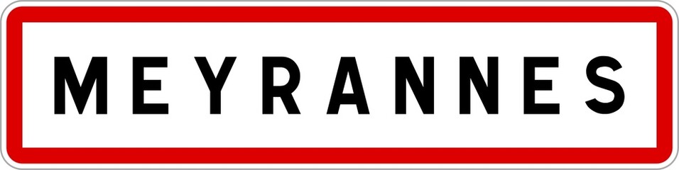 Panneau entr&eacute;e ville agglom&eacute;ration Meyrannes / Town entrance sign Meyrannes
