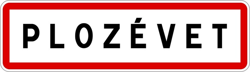 Panneau entrée ville agglomération Plozévet / Town entrance sign Plozévet