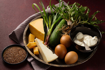 Vitamin set for spring salad