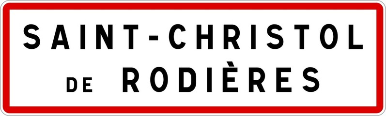 Panneau entrée ville agglomération Saint-Christol-de-Rodières / Town entrance sign Saint-Christol-de-Rodières