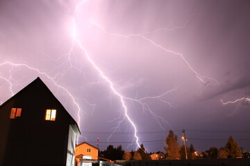 lightning over the city