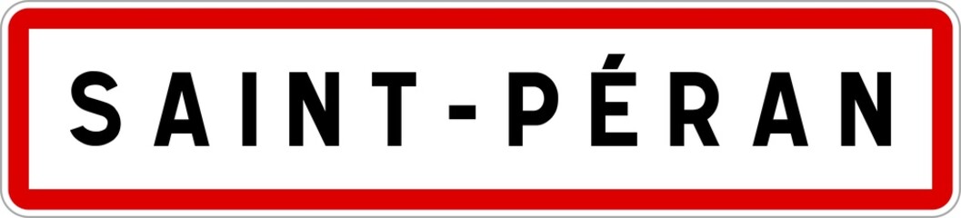 Panneau entrée ville agglomération Saint-Péran / Town entrance sign Saint-Péran