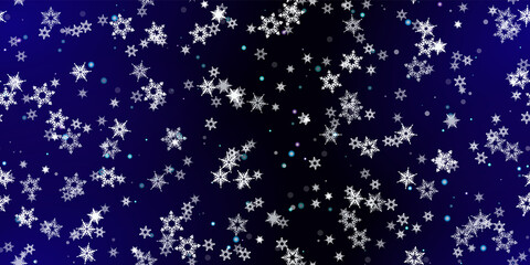 Falling Snowflakes seamless pattern flying snow