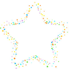 Rainbow Festive Confetti. Carnival Star Falling.