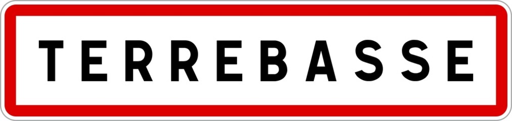 Panneau entrée ville agglomération Terrebasse / Town entrance sign Terrebasse