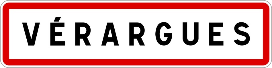Panneau entrée ville agglomération Vérargues / Town entrance sign Vérargues