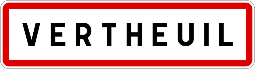 Panneau entrée ville agglomération Vertheuil / Town entrance sign Vertheuil