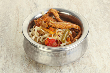 Chinese wok with chicken and teriyaki